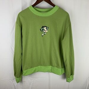 Romwe CN The Powerpuff Girls Sweater Buttercup Size Small‎ Green Sweater